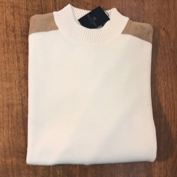 Bugatchi Uomo Other - NEW Bugatchi Uomo Wool Sweater with Suede Detail
